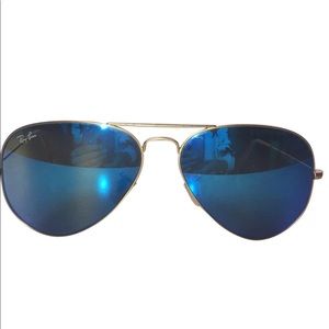 Ray ban aviator blue and gold mirror flash lenses